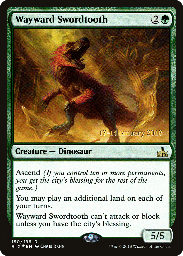 Wayward Swordtooth (PRE-150) - Rivals of Ixalan Promos Foil
