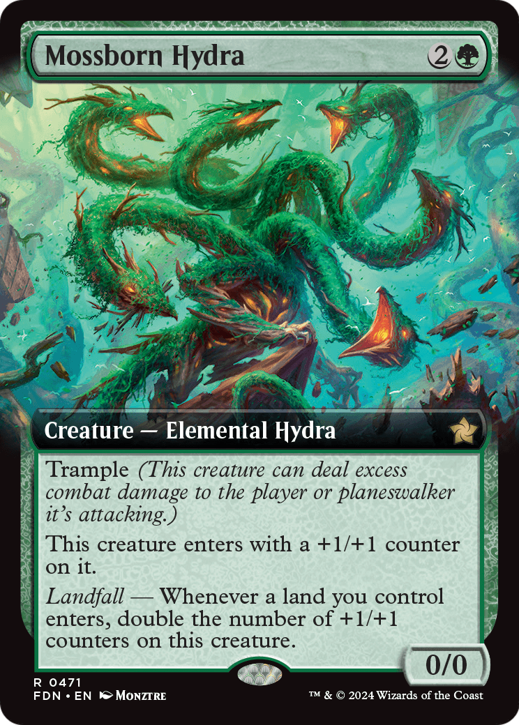 Mossborn Hydra (Extended Art) (FDN-471) - Foundations: (Extended Art)