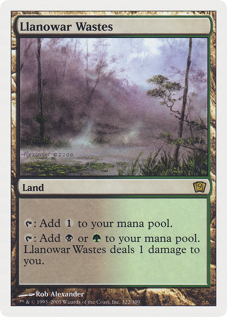 Llanowar Wastes (9ED-322) - 9th Edition Foil