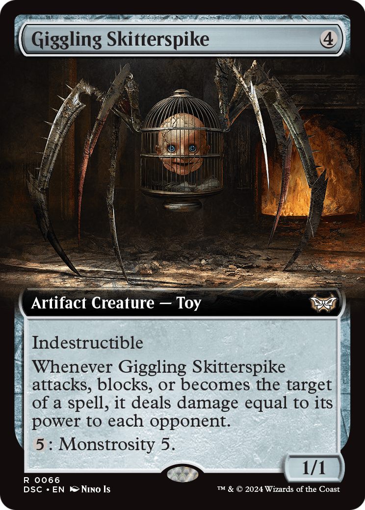 Giggling Skitterspike (Extended Art) (DSC-066) - Duskmourn: House of Horror Commander: (Extended Art)