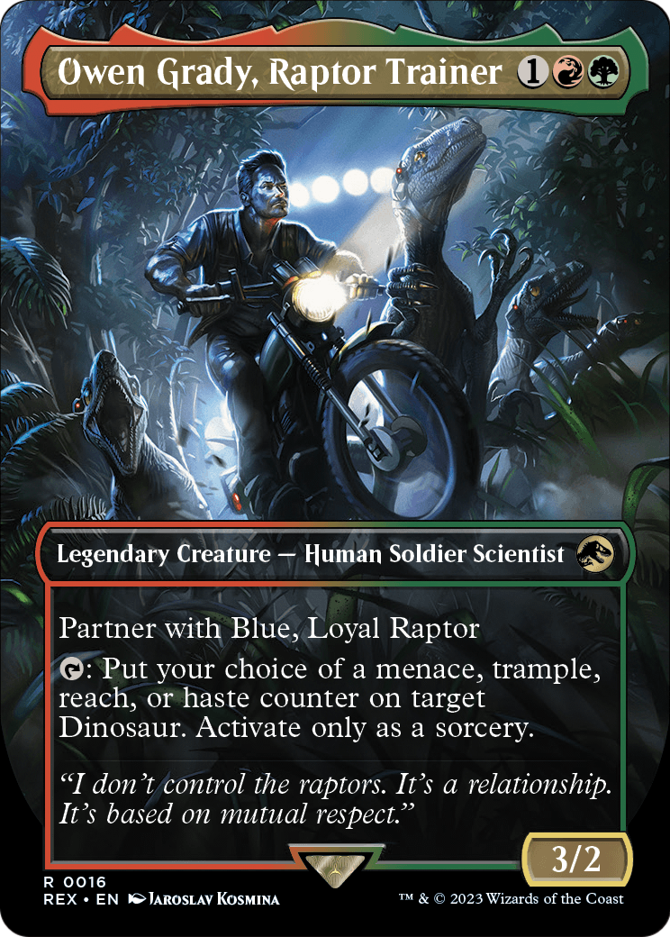 Owen Grady, Raptor Trainer (Borderless) (REX-016) - Jurassic World Collection