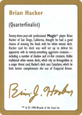 1998 Brian Hacker Biography Card (WCD-) - World Championship Decks 1998