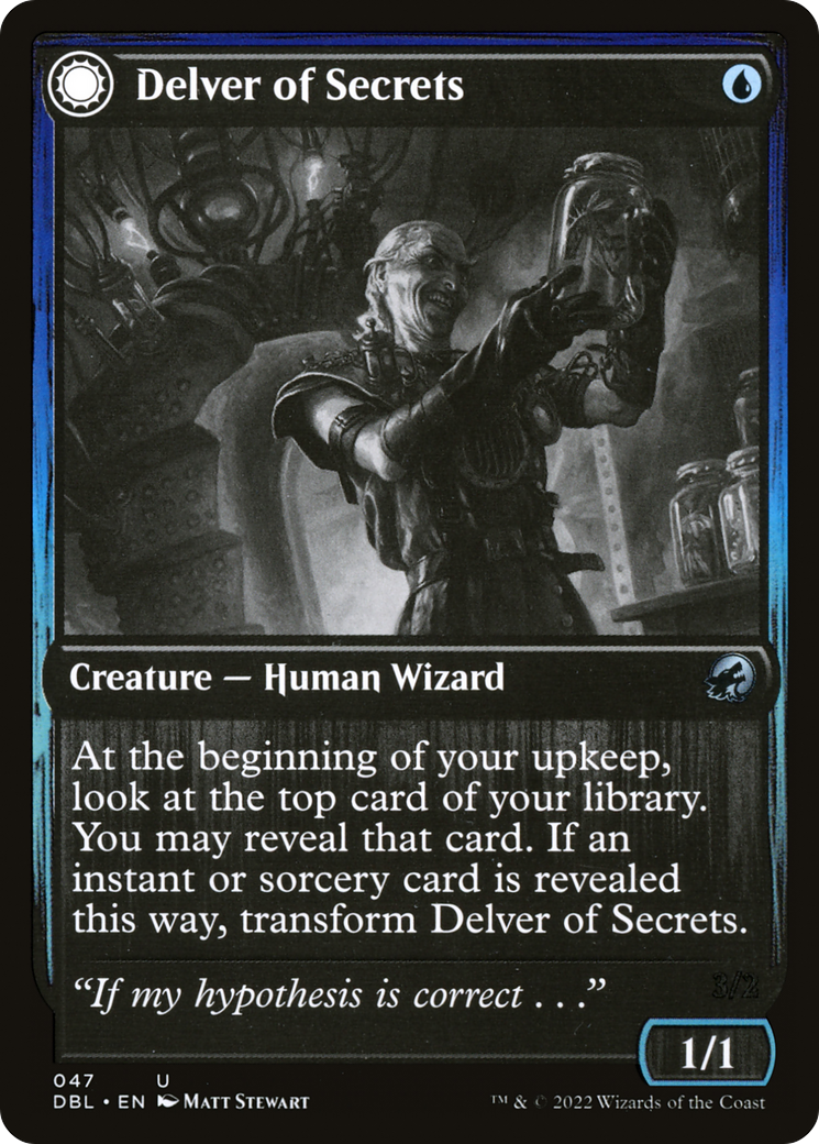 Delver of Secrets (DBL-047) - Innistrad: Double Feature: (Double Faced Transform) Foil