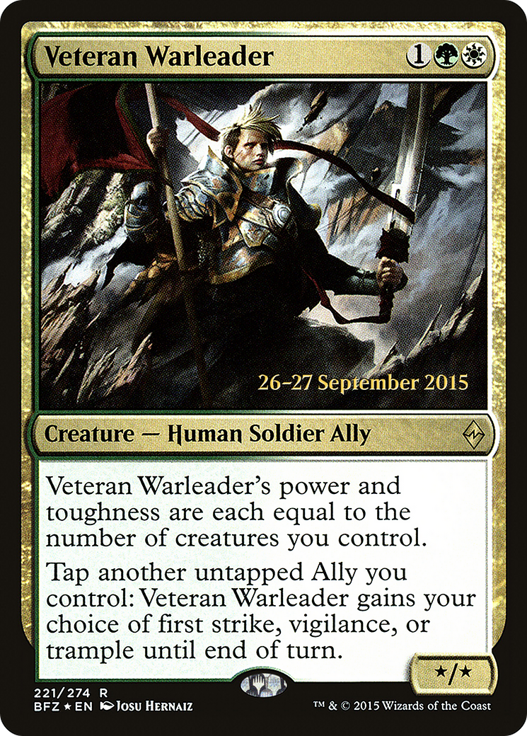 Veteran Warleader (PRE-221S) - Battle for Zendikar Promos Foil