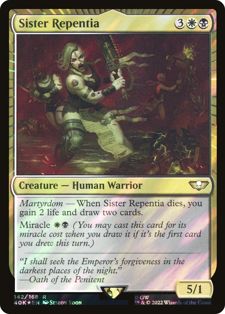 Sister Repentia (Surge Foil) (40K-142) - Warhammer 40,000 Commander: (miracle) Foil