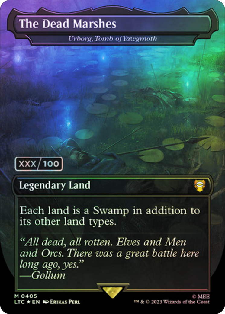 The Dead Marshes - Urborg, Tomb of Yawgmoth (Serial Numbered) (LTC-405) - Tales of Middle-earth Commander / The Dead Marshes (Borderless) Foil