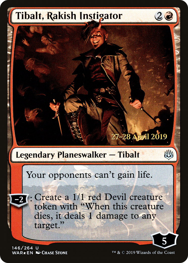Tibalt, Rakish Instigator (PRE-146S) - War of the Spark Promos Foil