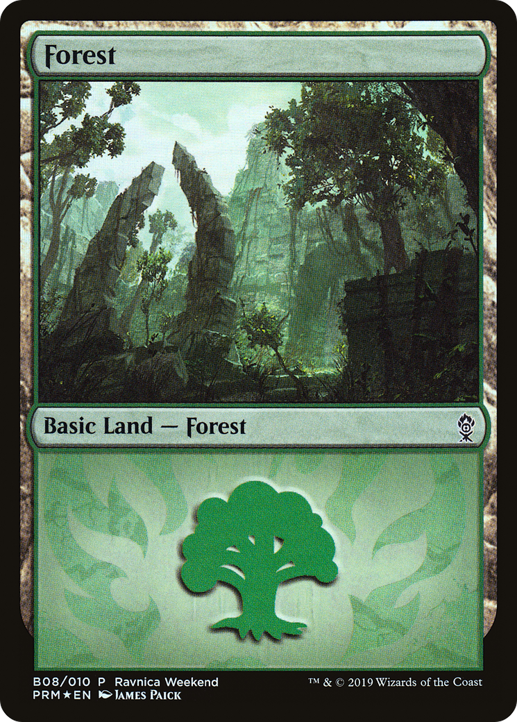 Forest - Gruul (B08) (LARP-008) - RNA Ravnica Weekend Foil