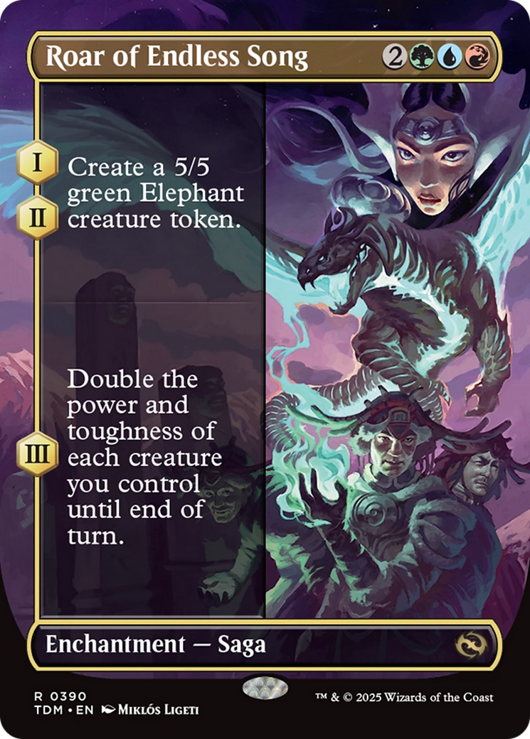 Roar of Endless Song (Borderless) (TDM-390) - Tarkir: Dragonstorm: (enchantment) Foil