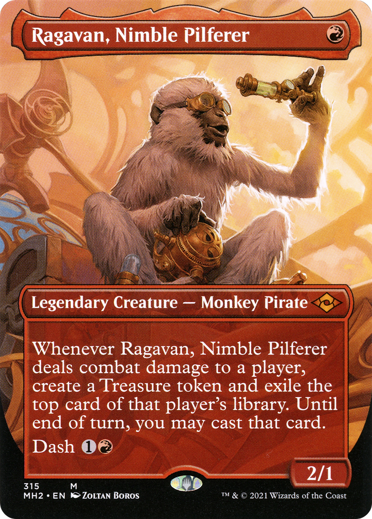 Ragavan, Nimble Pilferer (Borderless) (MH2-315) - Modern Horizons 2 (Borderless)