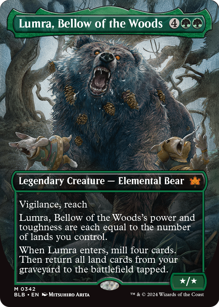 Lumra, Bellow of the Woods (Borderless) (0342) (BLB-342) - Bloomburrow Foil