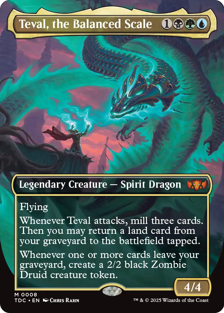 Teval, the Balanced Scale (Borderless) (TDC-008) - Commander: Tarkir: Dragonstorm