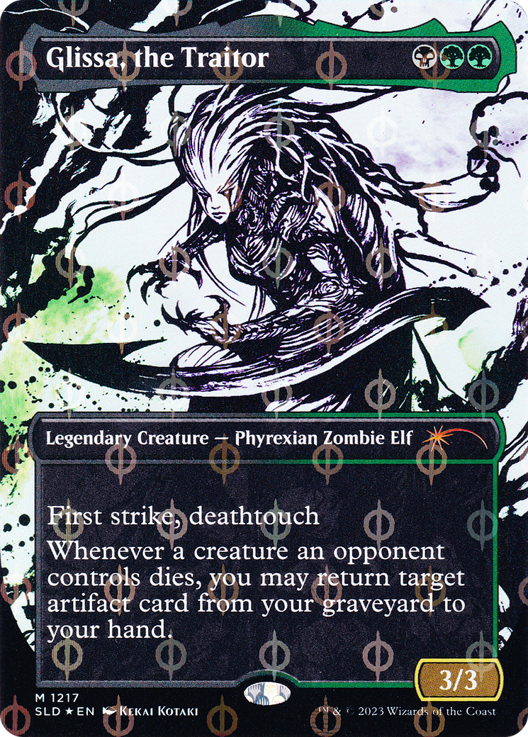 Glissa, the Traitor (Step-and-Compleat Foil) (SLD-1217) - Secret Lair Drop (Borderless) Foil
