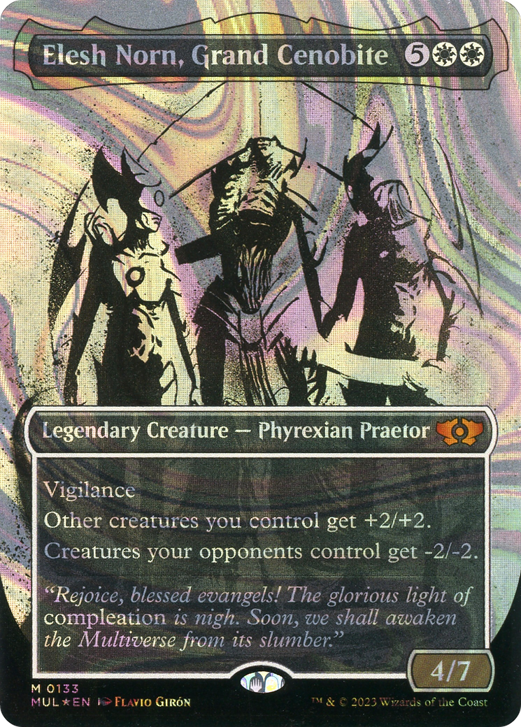 Elesh Norn, Grand Cenobite (Halo Foil) (MUL-133) - Multiverse Legends: (Showcase) (Borderless) Foil