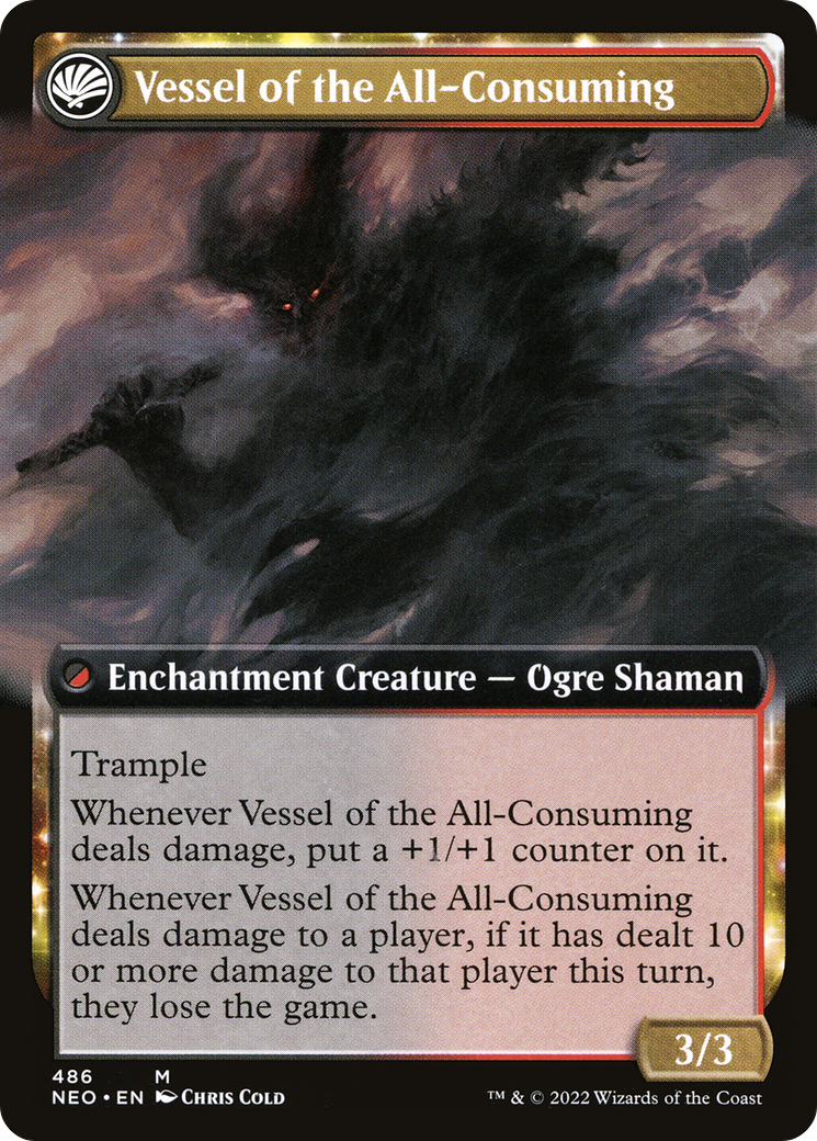 Hidetsugu Consumes All (Extended Art) (NEO-486) - Kamigawa: Neon Dynasty: (Extended Art, fandfc, enchantment)