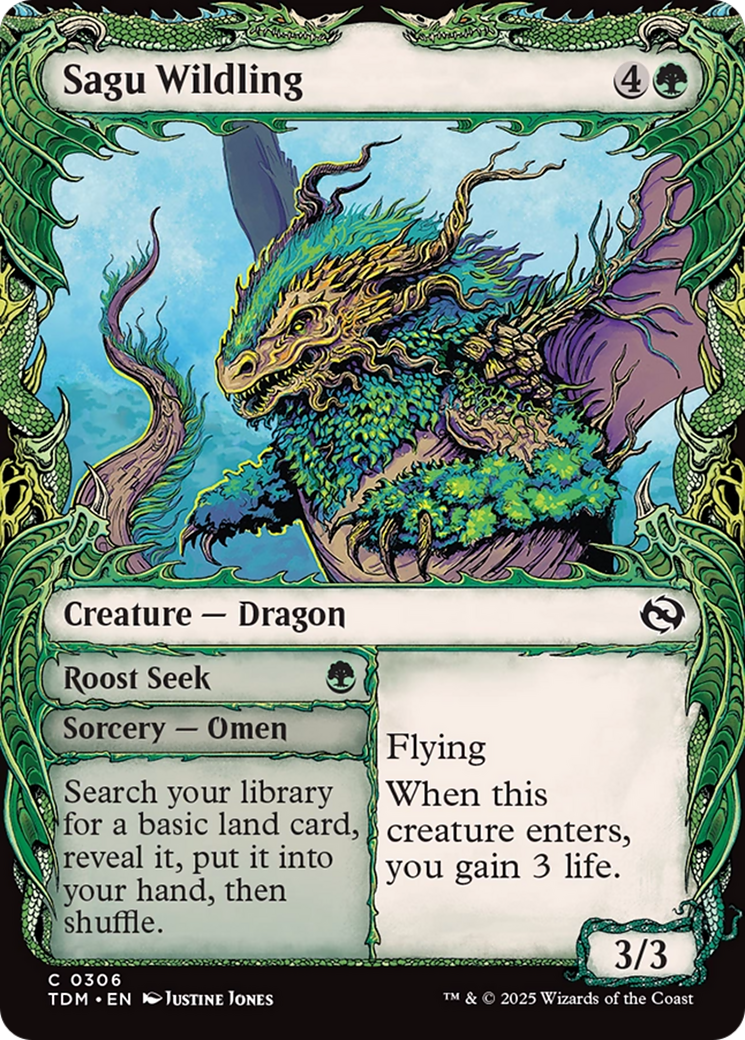 Sagu Wildling (Showcase) (TDM-306) - Tarkir: Dragonstorm: (Showcase) Foil
