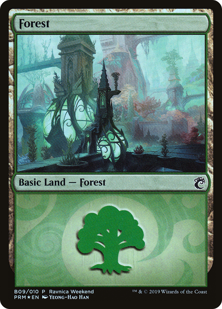 Forest - Simic (B09) (LARP-009) - RNA Ravnica Weekend Foil