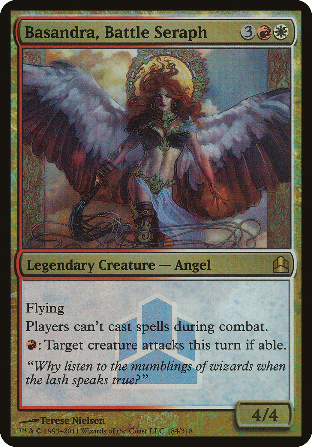 Basandra, Battle Seraph (Commander Launch Promo) (OVER-184) - Commander 2011 Launch Party Foil