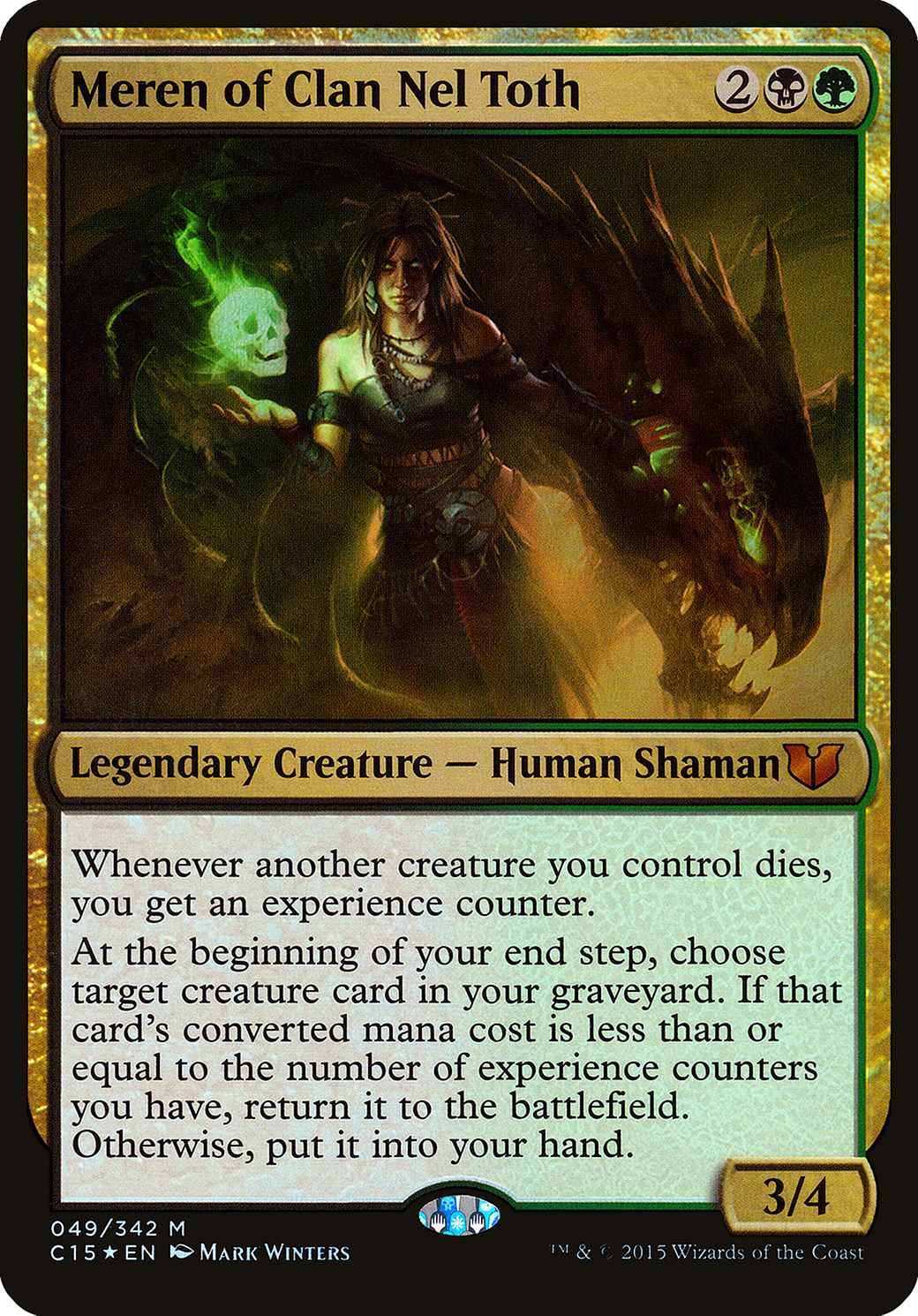 Meren of Clan Nel Toth (Commander 2015) (OVER-049) - Commander 2015 Oversized Foil