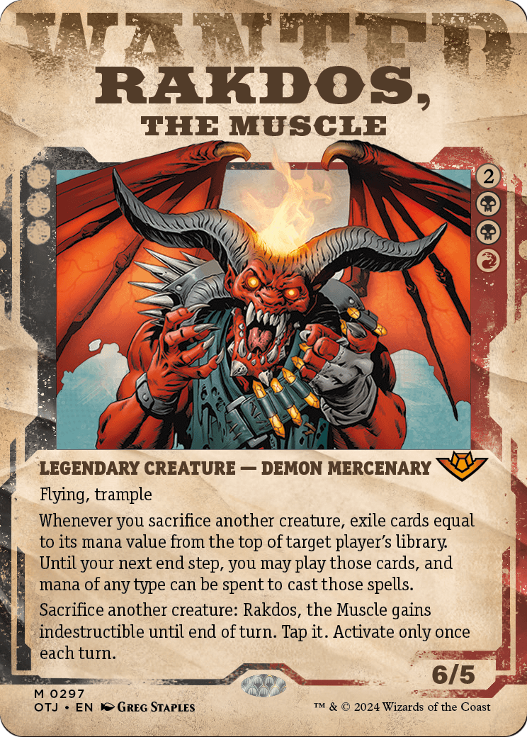 Rakdos, the Muscle (Showcase) (OTJ-297) - Outlaws of Thunder Junction: (Showcase) (Borderless) Foil