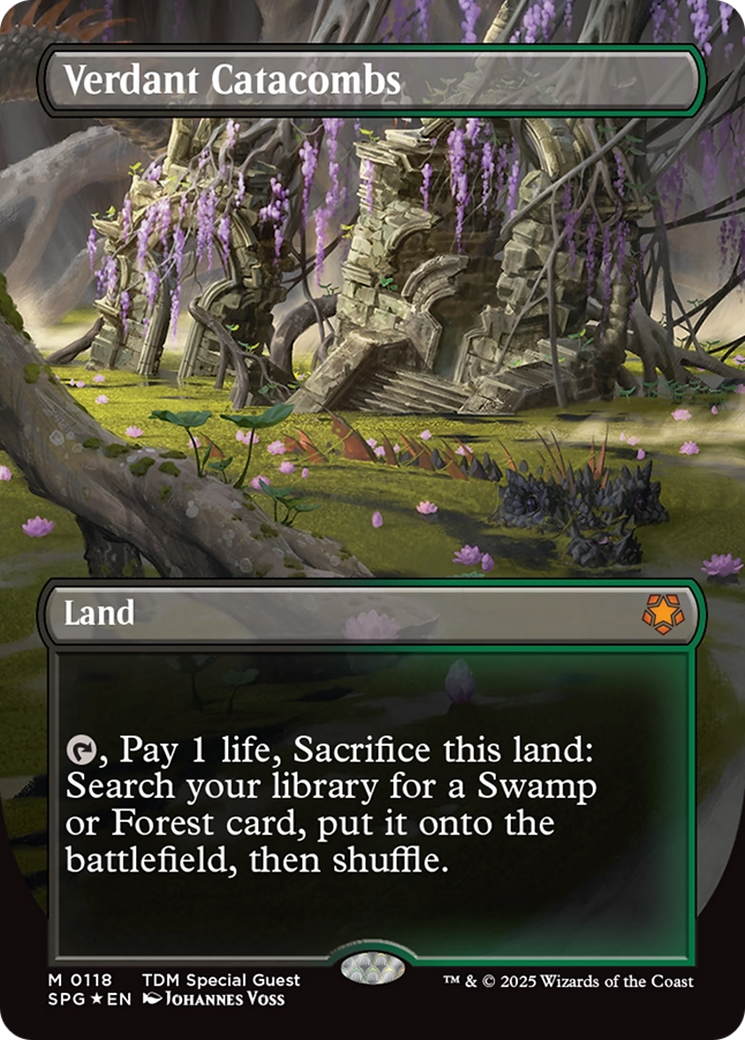 Verdant Catacombs (Borderless) (Dragonscale Foil) (SPG-118) - Special Guests Foil