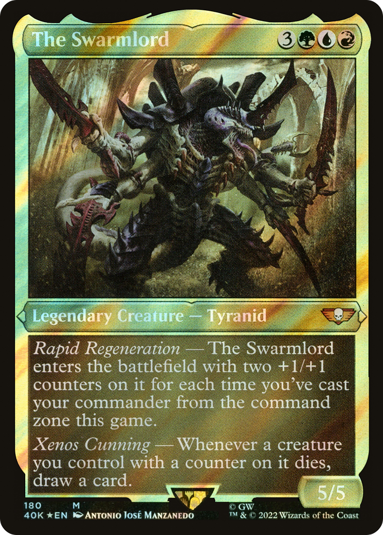 The Swarmlord (Display Commander) (Surge Foil) - Thick Stock (40K-180) - Warhammer 40,000 Commander Foil