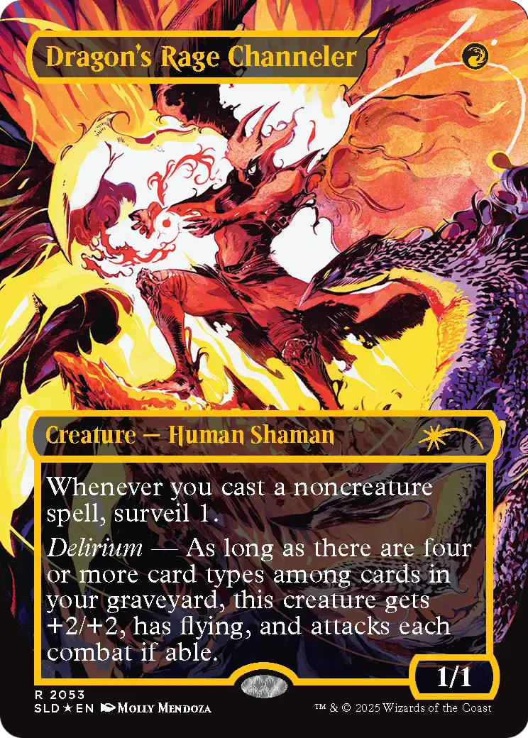 Dragon's Rage Channeler (2053) (Raised Foil) (SLD-2053) - Secret Lair Drop (Borderless) Foil