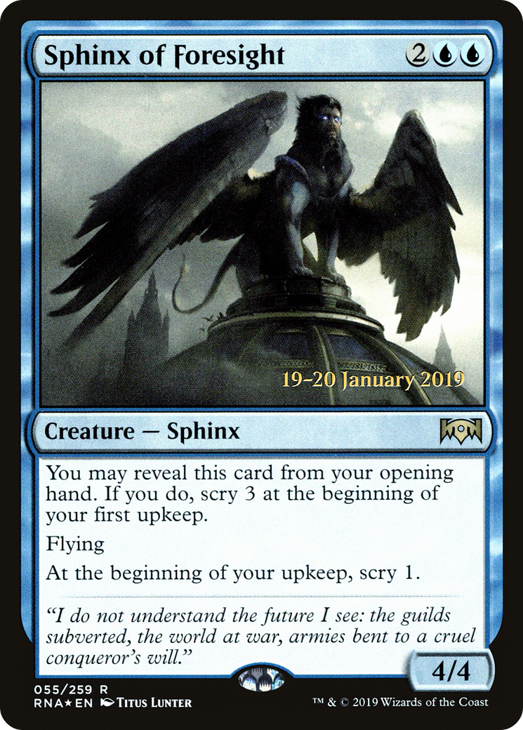 Sphinx of Foresight (PRE-055) - Ravnica Allegiance Promos Foil