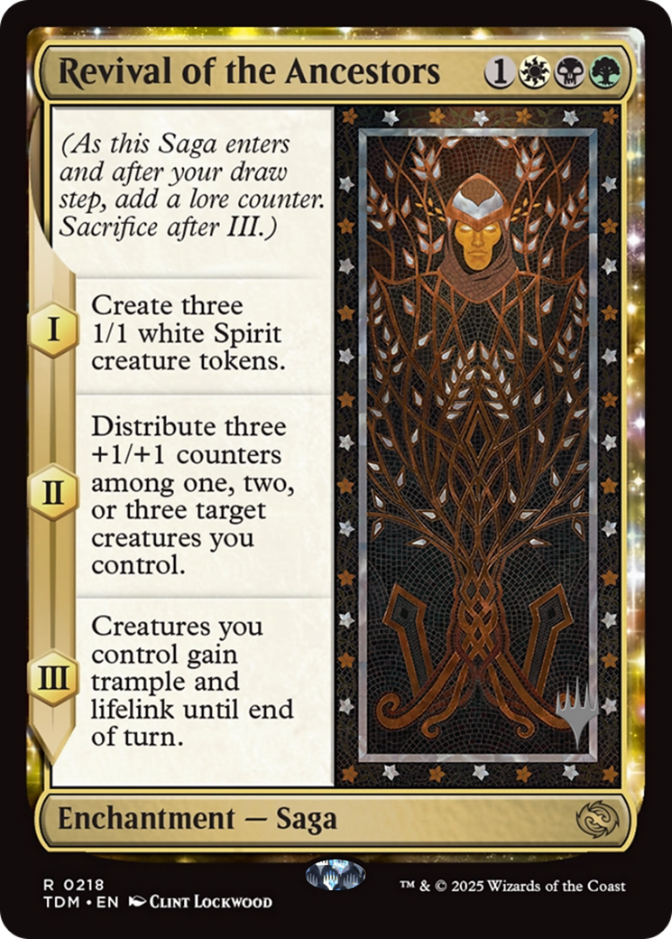 Revival of the Ancestors (PPTDM-218) - Promo Pack: Tarkir: Dragonstorm: (enchantment) Foil