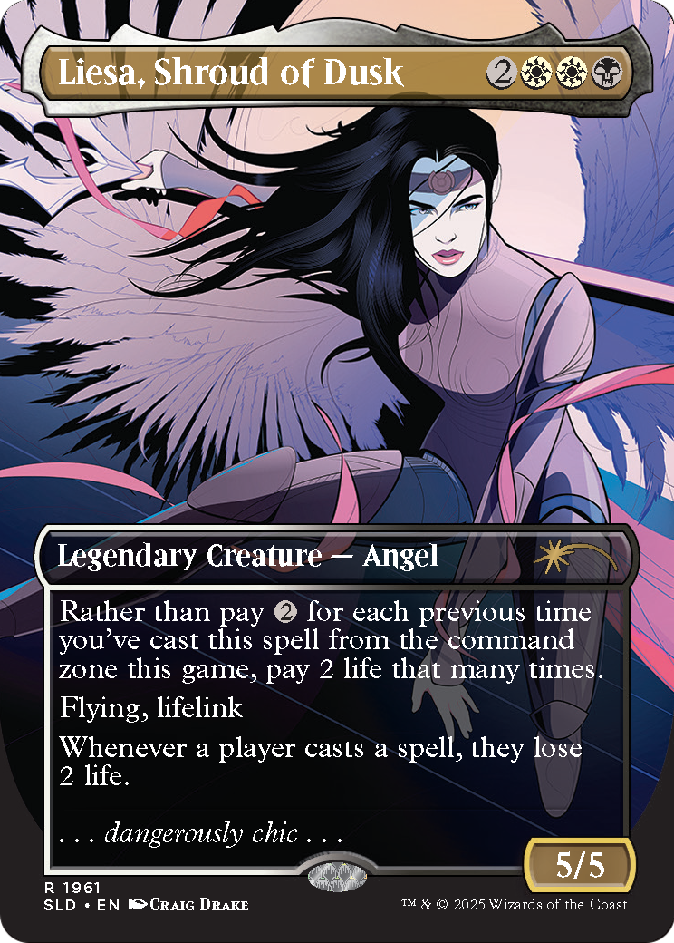 Liesa, Shroud of Dusk (Rainbow Foil) (SLD-1961) - Secret Lair Drop (Borderless) Foil