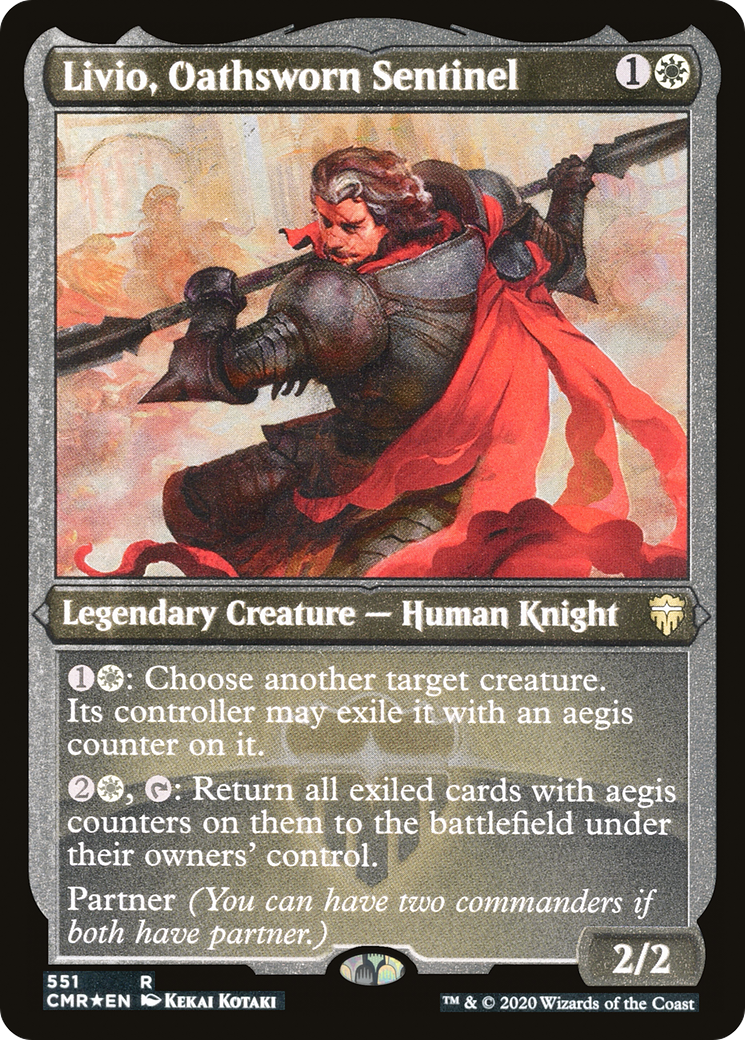 Livio, Oathsworn Sentinel (Foil Etched) (CMR-551) - Commander Legends Foil