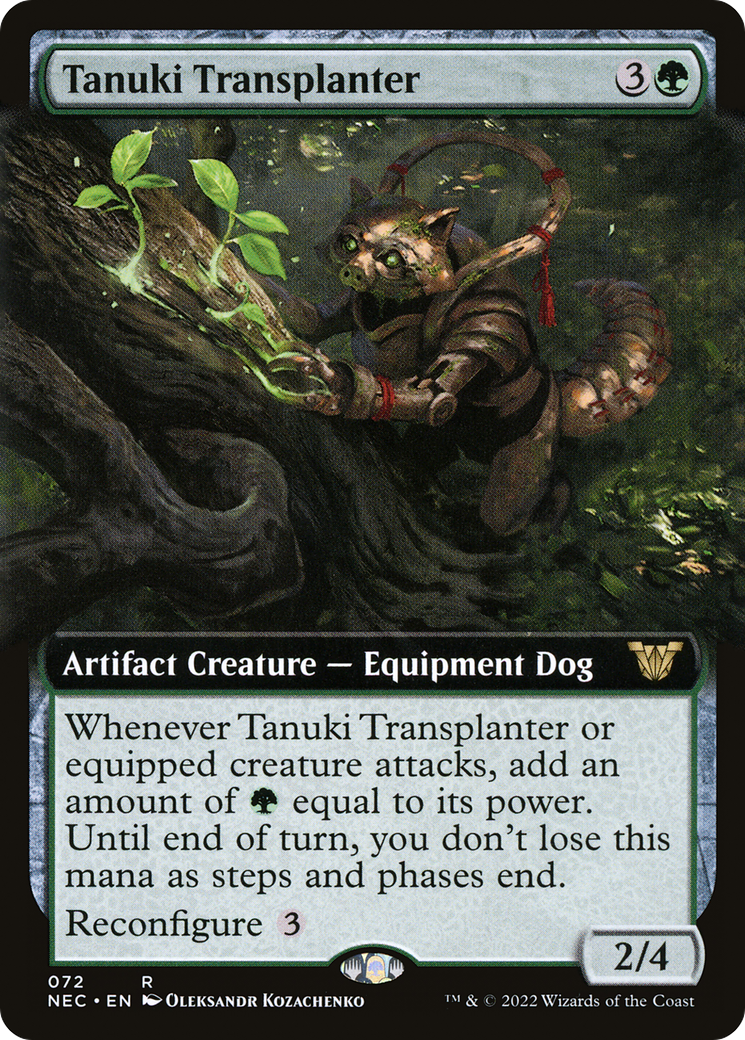 Tanuki Transplanter (Extended Art) (NEC-072) - Neon Dynasty Commander: (Extended Art)
