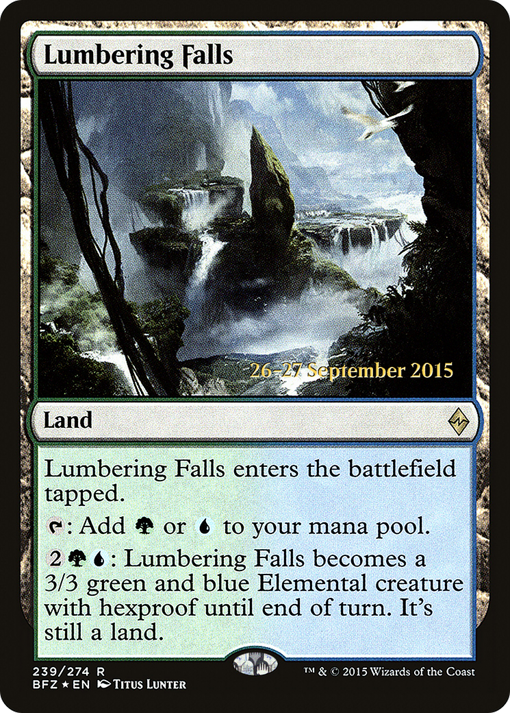 Lumbering Falls (PRE-239S) - Battle for Zendikar Promos Foil