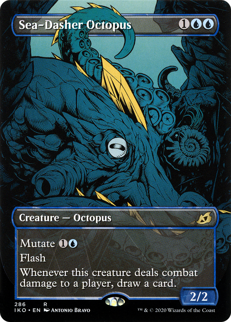 Sea-Dasher Octopus (Showcase) (IKO-286) - Ikoria: Lair of Behemoths: (Showcase) (Borderless)