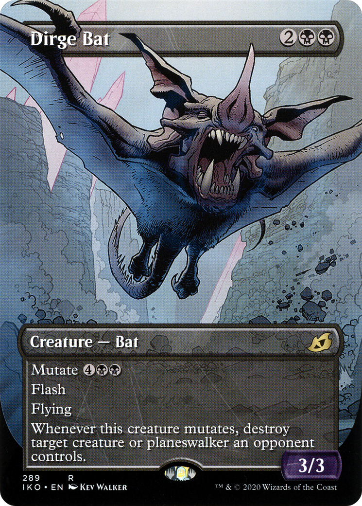 Dirge Bat (Showcase) (IKO-289) - Ikoria: Lair of Behemoths: (Showcase) (Borderless) Foil