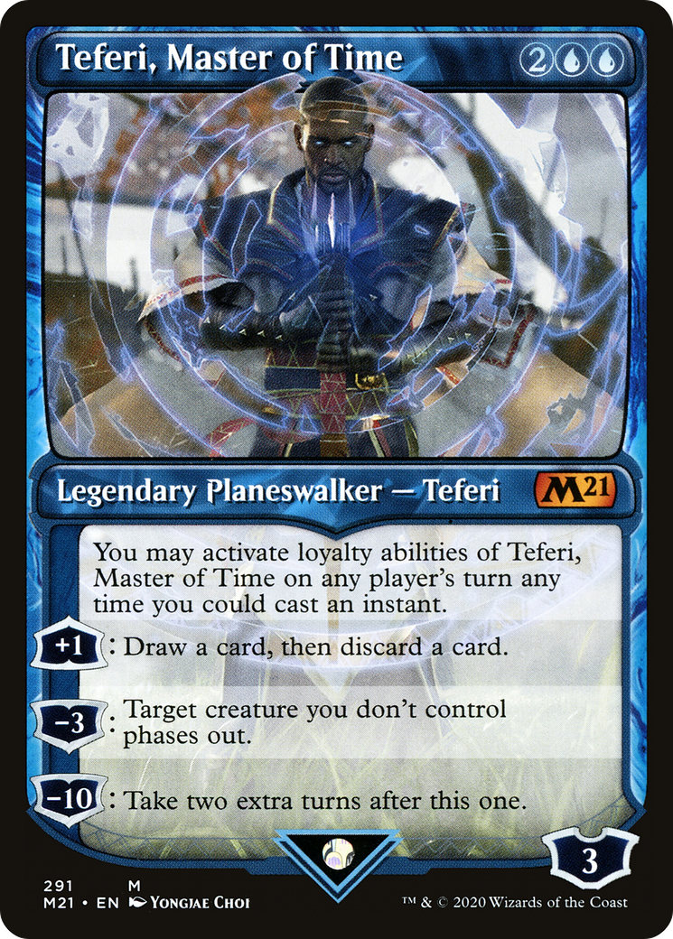 Teferi, Master of Time (Showcase) (291) (M21-291) - Core Set 2021: (Showcase) Foil