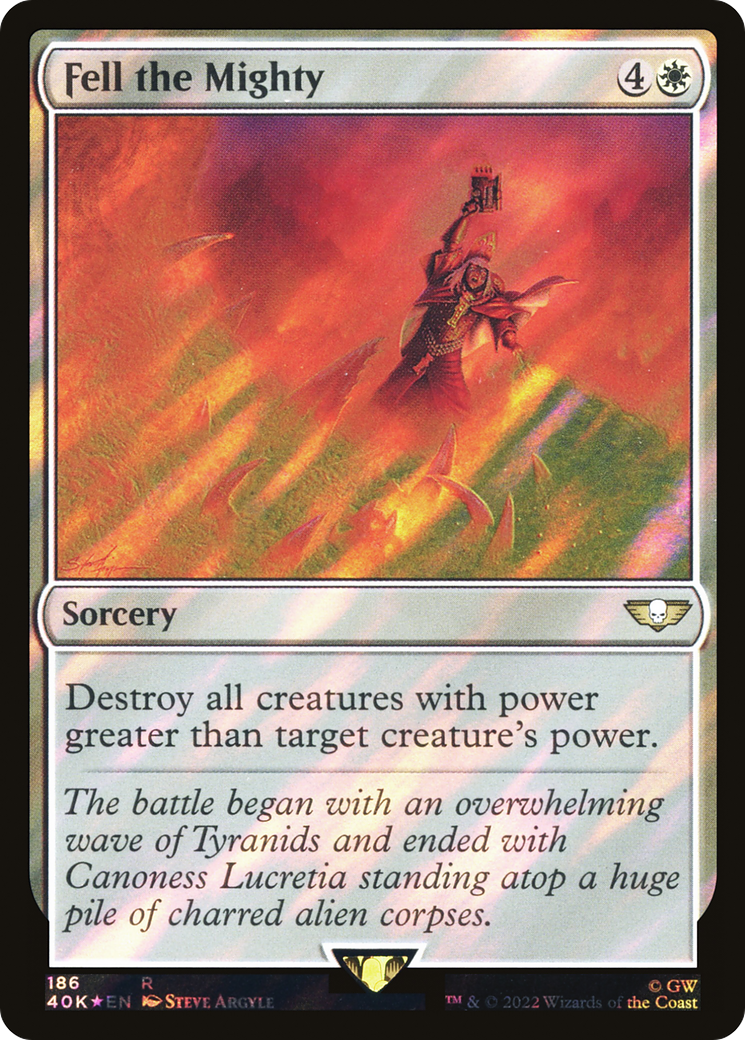Fell the Mighty (Surge Foil) (40K-186) - Warhammer 40,000 Commander Foil
