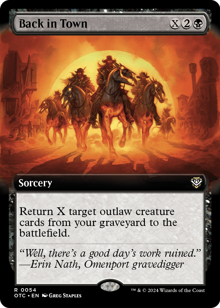 Back in Town (Extended Art) (OTC-054) - Outlaws of Thunder Junction Commander: (Extended Art)