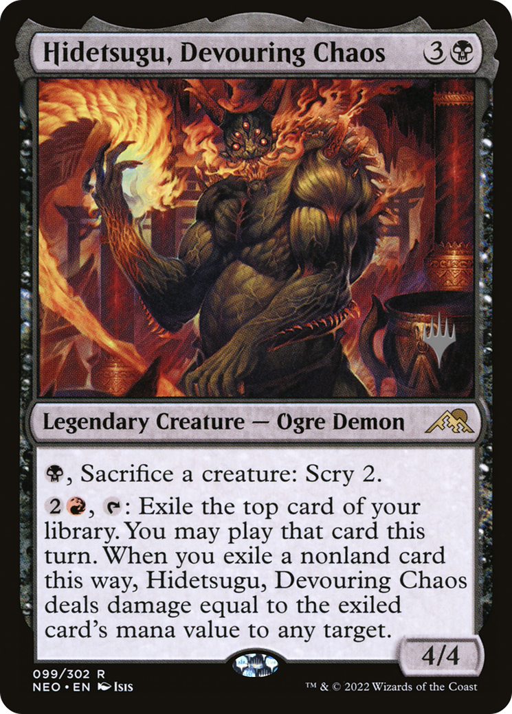Hidetsugu, Devouring Chaos (PPNEO-099) - Kamigawa: Neon Dynasty Promos Foil