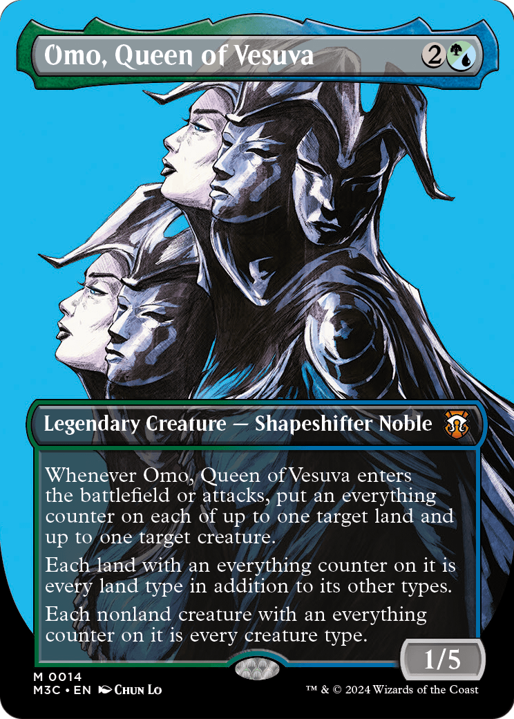 Omo, Queen of Vesuva (Borderless) (M3C-014) - Modern Horizons 3 Commander Foil