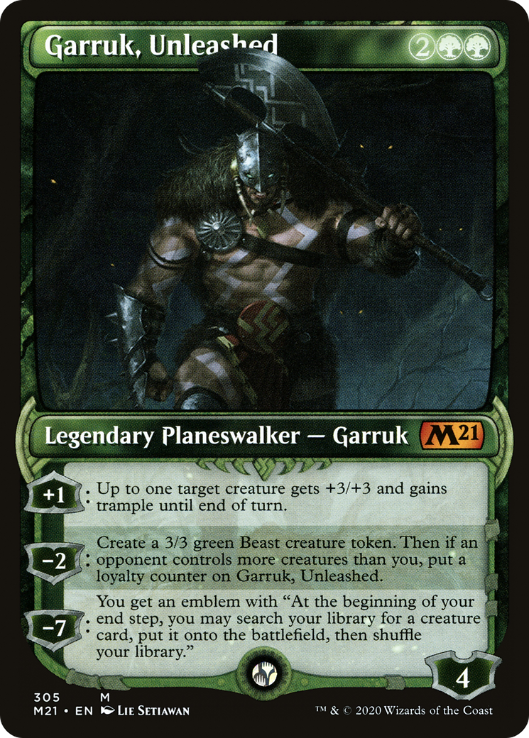 Garruk, Unleashed (Showcase) (M21-305) - Core Set 2021: (Showcase) Foil