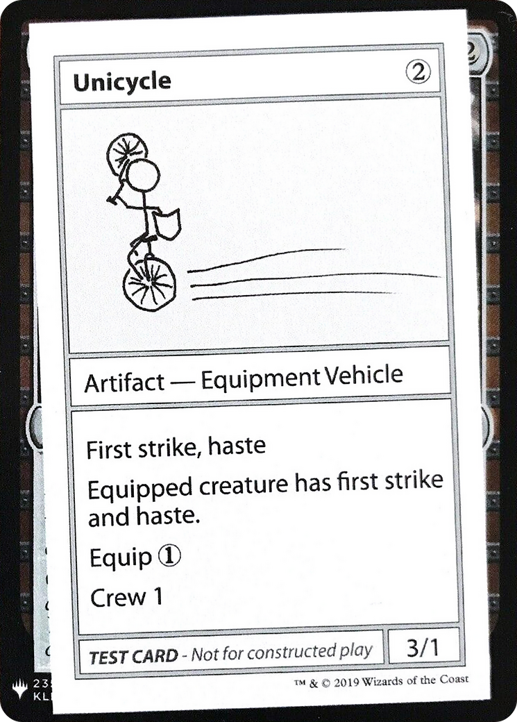 Unicycle (CMB1-) - Mystery Booster Playtest Cards 2019