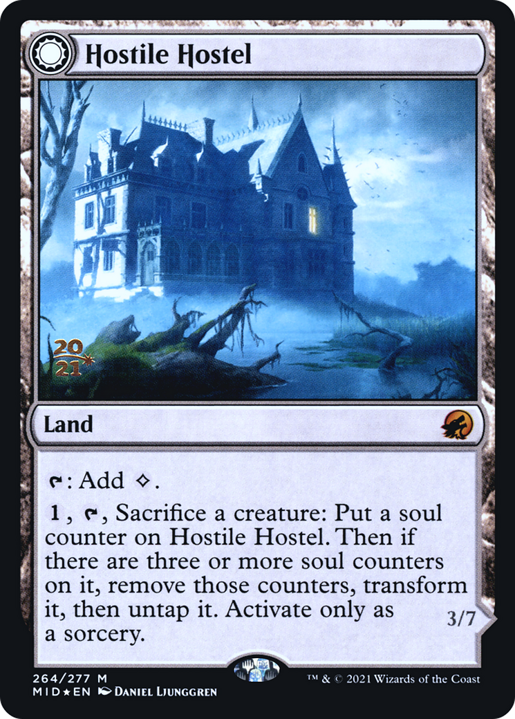 Hostile Hostel (PRE-264S) - Innistrad: Midnight Hunt Promos: (Double Faced Transform) Foil