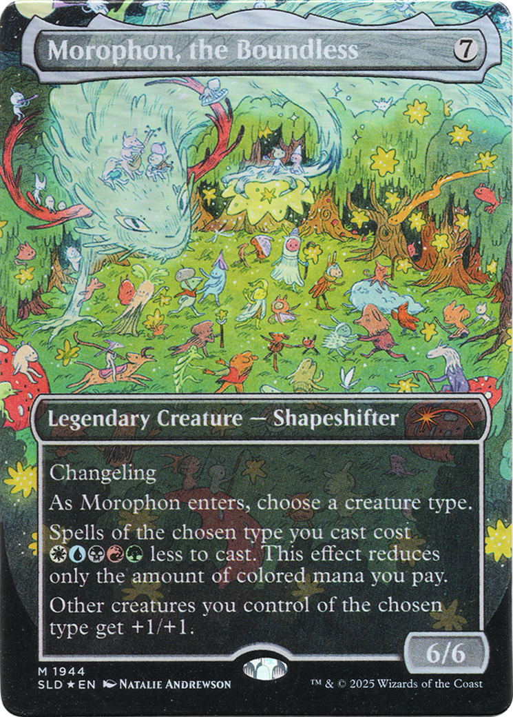Morophon, the Boundless (Display Commander) - Thick Stock (Double Rainbow Foil) (SLD-1944) - Secret Lair Drop (Borderless) Foil