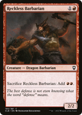 Reckless Barbarian (CLB-193) - Commander Legends: Battle for Baldur's Gate Foil