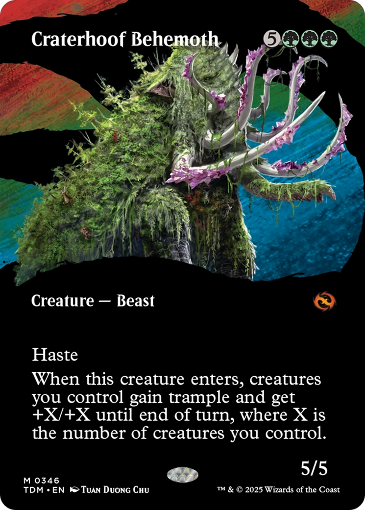 Craterhoof Behemoth (Borderless) (TDM-346) - Tarkir: Dragonstorm: (Showcase) Foil