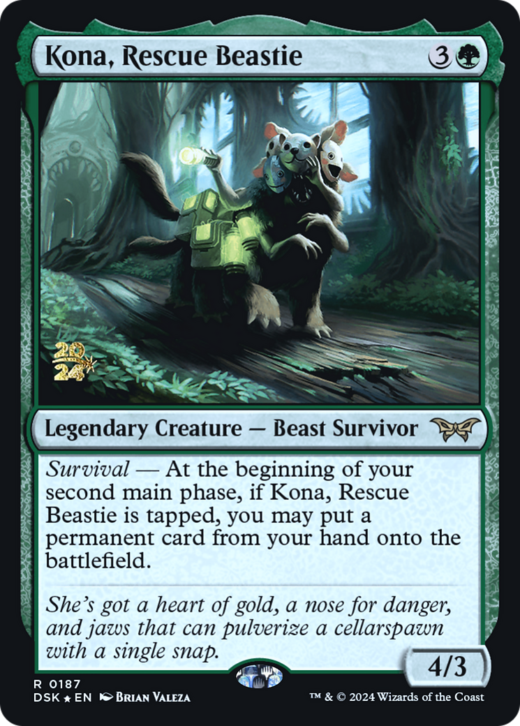 Kona, Rescue Beastie (0187) (PRE-187) - Duskmourn: House of Horror Promos Foil