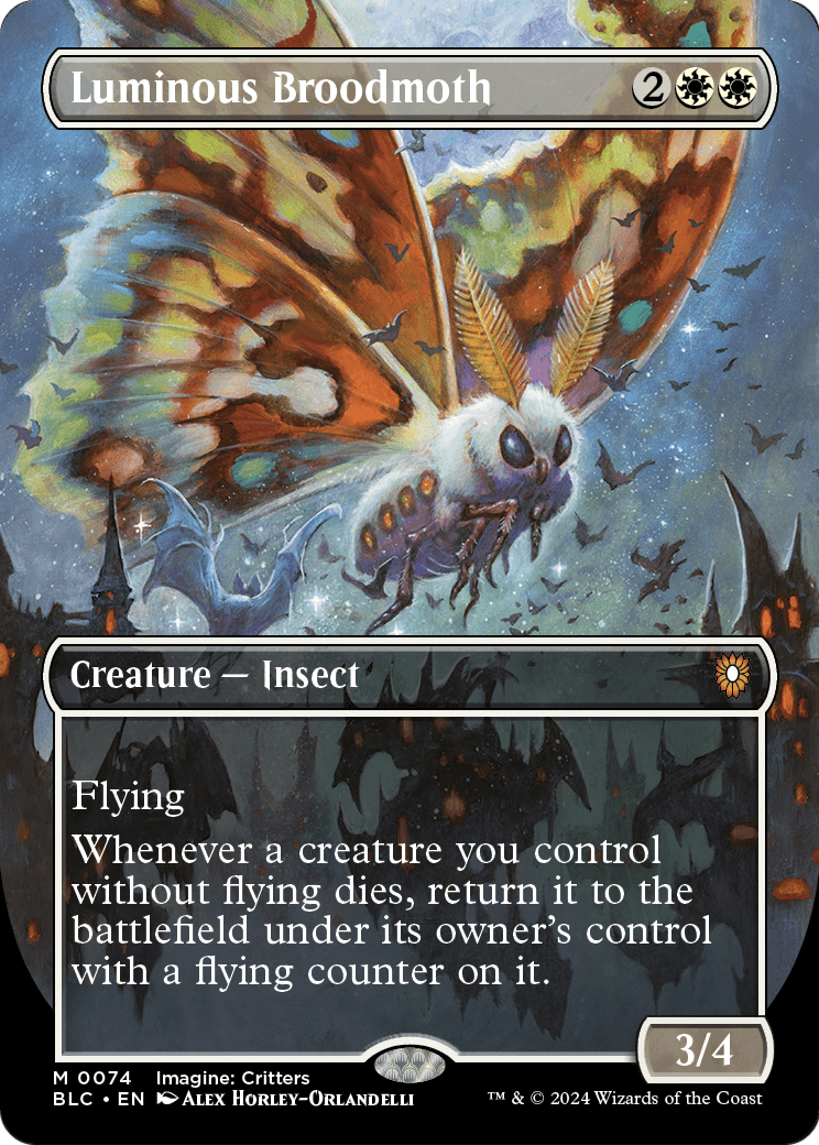 Luminous Broodmoth (Borderless) (BLC-074) - Bloomburrow Commander