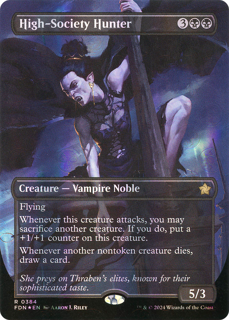 High-Society Hunter (Borderless) (Mana Foil) (FDN-384) - Foundations Foil