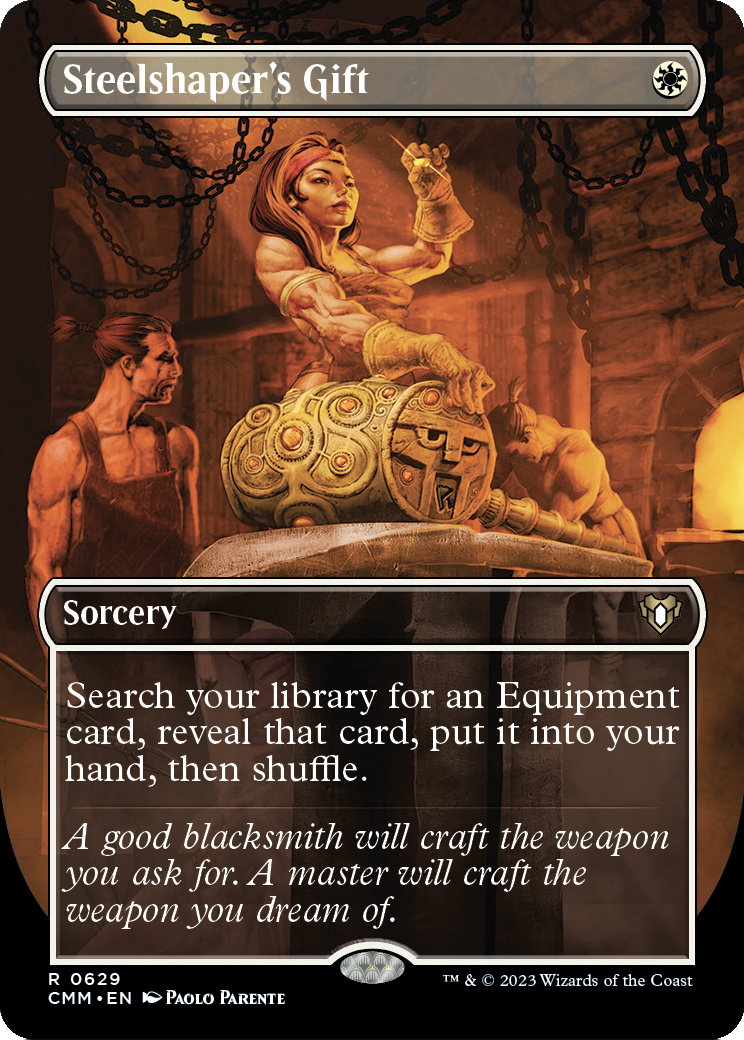 Steelshaper's Gift (Borderless) (CMM-629) - Commander Masters Foil
